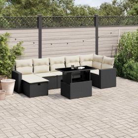 Garden Sofa Set Black and cream white