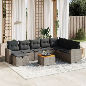 Garden Sofa Set Grey PE rattan Large Modular Garden Sofa Set