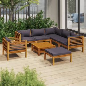 8 Piece Patio Lounge Set with Cushion Solid Acacia Wood