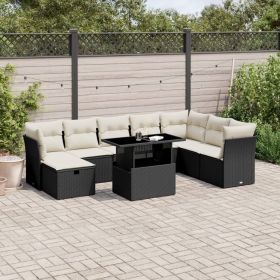 Garden Sofa Set Black, Cream white (Color: Black)